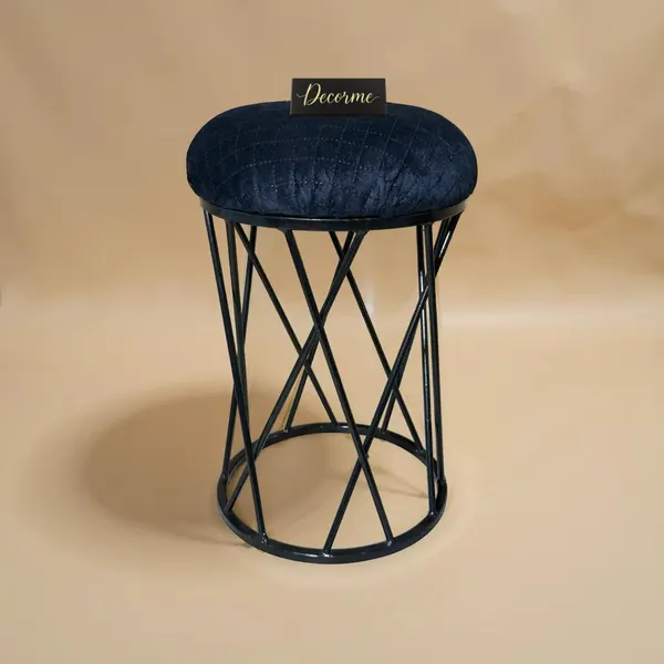 Modern_Criss_Cross_Iron_Stool_Seat_Midnight_Blue