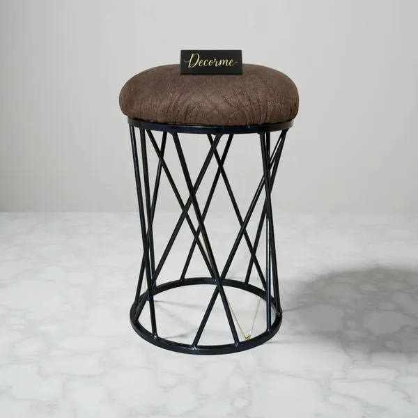 Modern_Criss_Cross_Iron_Stool_Seat_Warm_Ivory