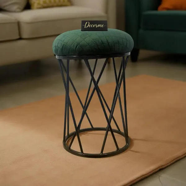 Modern_Criss_Cross_Iron_Stool_Seat_Warm_Ivory