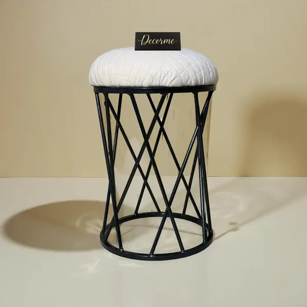 Modern_Criss_Cross_Iron_Stool_Seat_Warm_Ivory