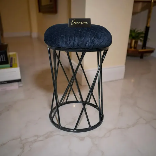 Modern_Criss_Cross_Iron_Stool_Seat_Warm_Ivory
