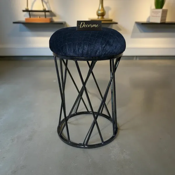 Modern_Criss_Cross_Iron_Stool_Seat_Warm_Ivory
