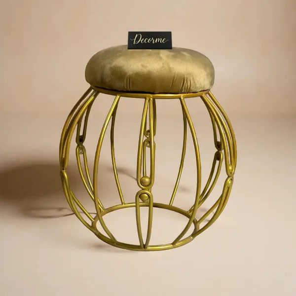 Modern_Round_Iron_Accent_Stool_Golden_Mustard_Yellow