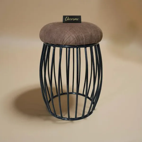 Contemporary_Vertical_Rod_Iron_Stool_Chocolate_Brown