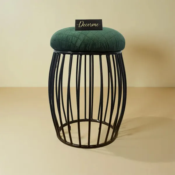 Contemporary_Vertical_Rod_Iron_Stool_Forest_Green