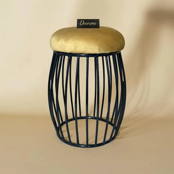 Contemporary_Vertical_Rod_Iron_Stool_Mustard_Yellow