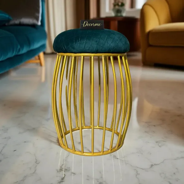 Contemporary_Vertical_Rod_Iron_Stool_Golden_Warm_Ivory
