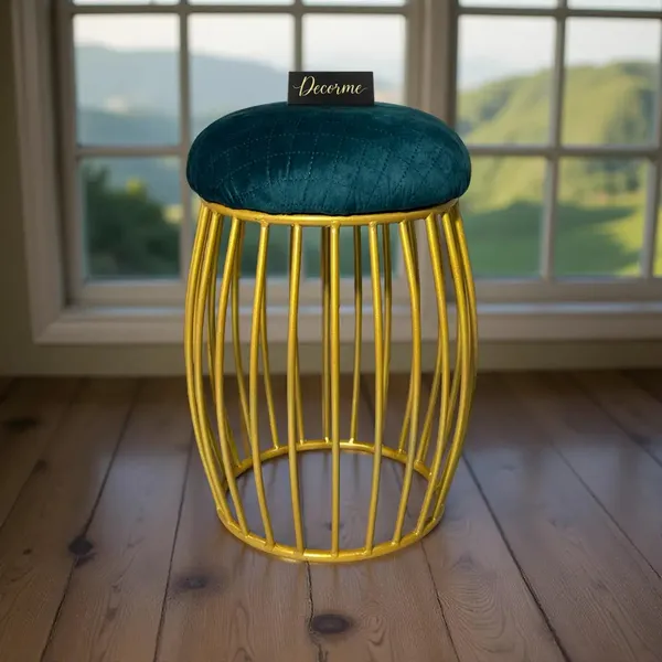 Contemporary_Vertical_Rod_Iron_Stool_Golden_Warm_Ivory