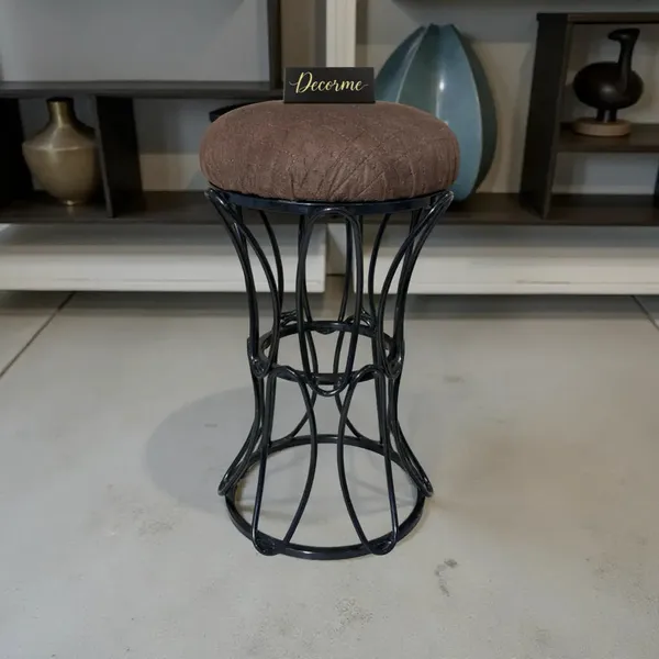 Modern_Hourglass_Iron_Frame_Stool_Warm_Ivory