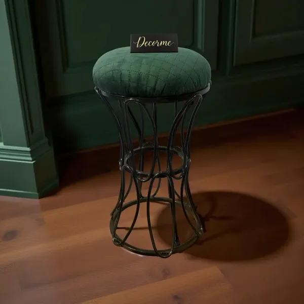 Modern_Hourglass_Iron_Frame_Stool_Warm_Ivory