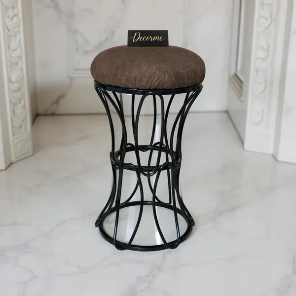 Modern_Hourglass_Iron_Frame_Stool_Warm_Ivory