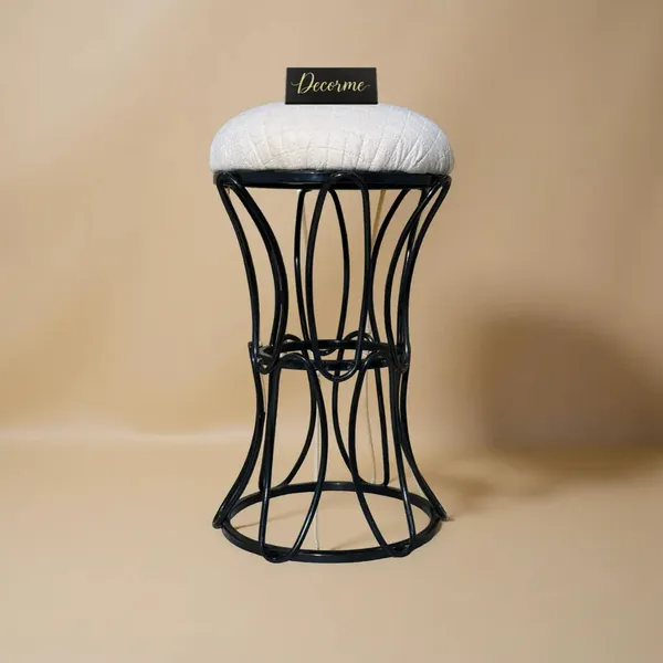 Modern_Hourglass_Iron_Frame_Stool_Warm_Ivory