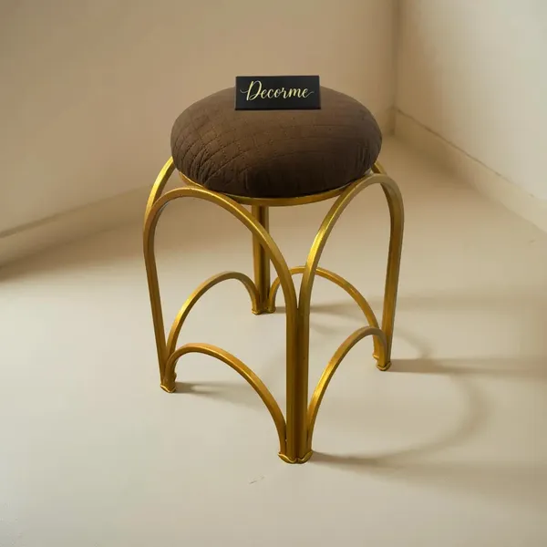 Golden_Arch_Design_Vanity_Stool_Chocolate_Brown
