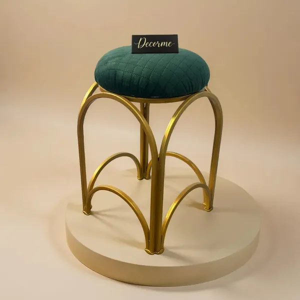 Golden_Arch_Design_Vanity_Stool_Forest_Green