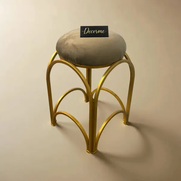 Golden_Arch_Design_Vanity_Stool_Stone_Brown