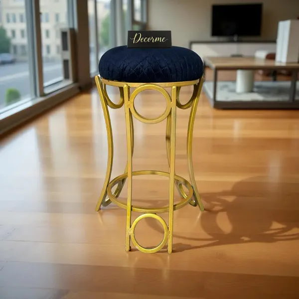 Golden_Curved_Ring_Vanity_Stool_Midnight_Blue