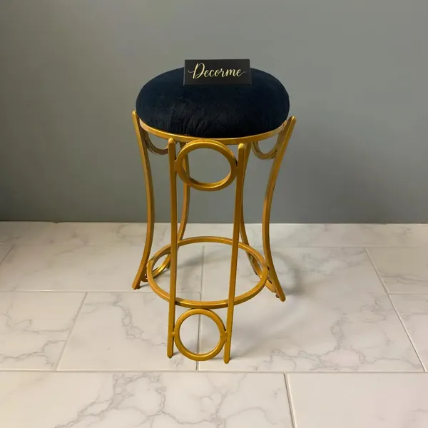 Golden_Curved_Ring_Vanity_Stool_Midnight_Blue