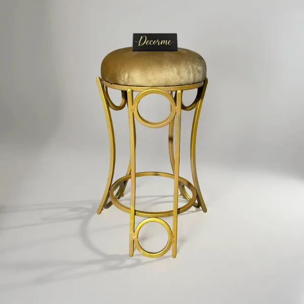 Golden_Curved_Ring_Vanity_Stool_Mustard_Yellow