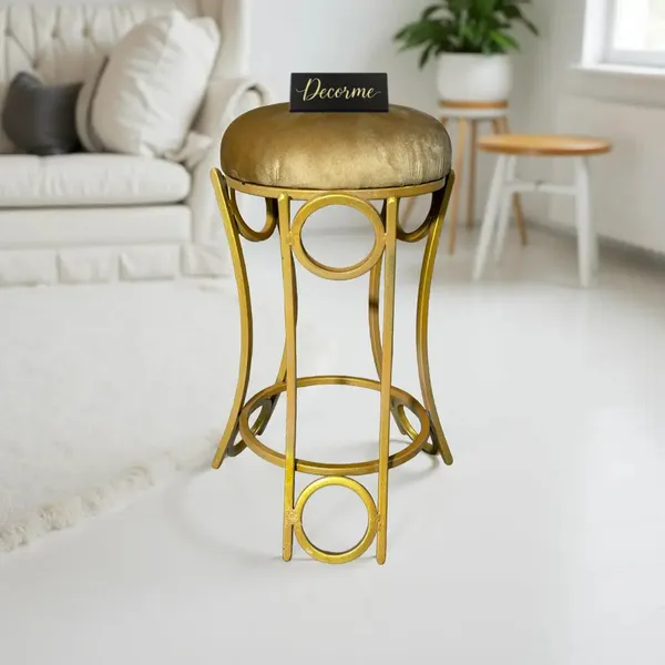 Golden_Curved_Ring_Vanity_Stool_Mustard_Yellow