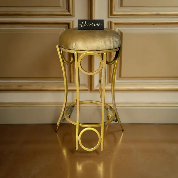 Golden_Curved_Ring_Vanity_Stool_Mustard_Yellow