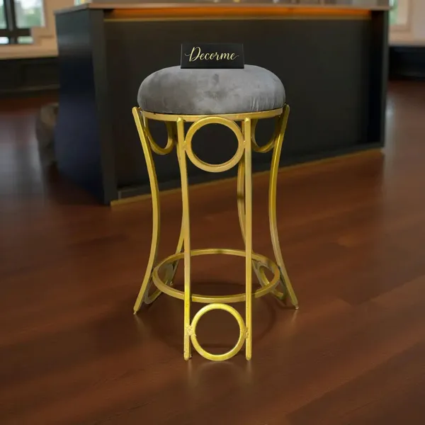 Golden_Curved_Ring_Vanity_Stool_Stone_Brown