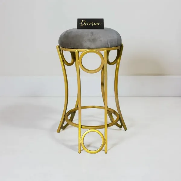 Golden_Curved_Ring_Vanity_Stool_Stone_Brown