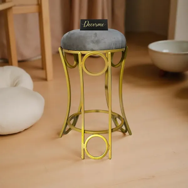 Golden_Curved_Ring_Vanity_Stool_Stone_Brown