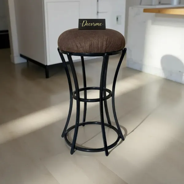 Classic_Chocolate_Brown_Curved_Frame_Vanity_Stool