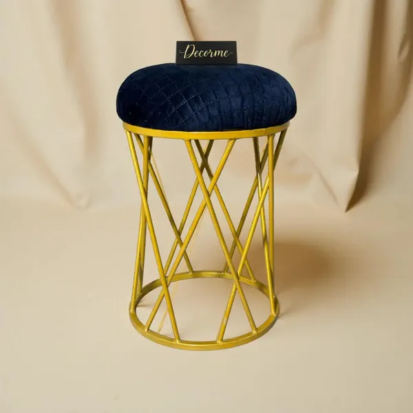 Midnight_Blue_Modern_Criss_Cross_Iron_Stool_Golden