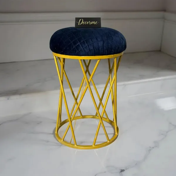 Midnight_Blue_Modern_Criss_Cross_Iron_Stool_Golden