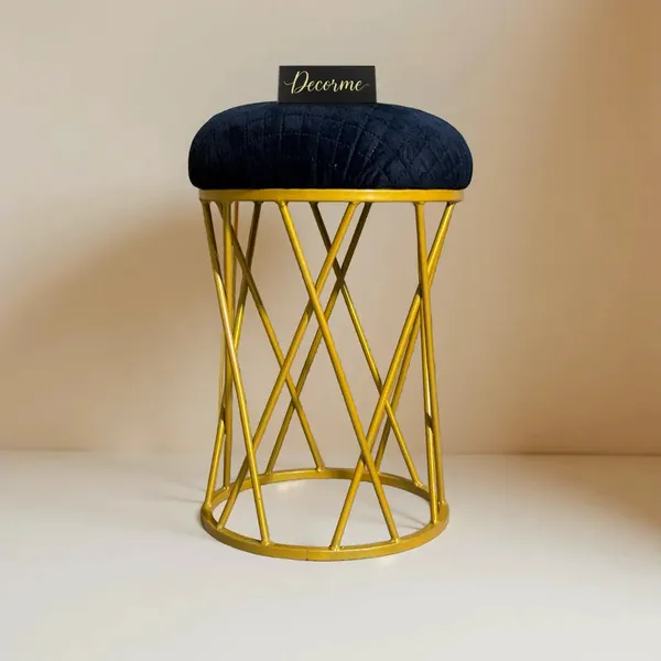 Midnight_Blue_Modern_Criss_Cross_Iron_Stool_Golden