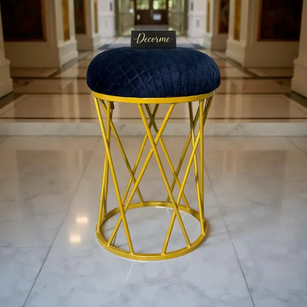 Midnight_Blue_Modern_Criss_Cross_Iron_Stool_Golden