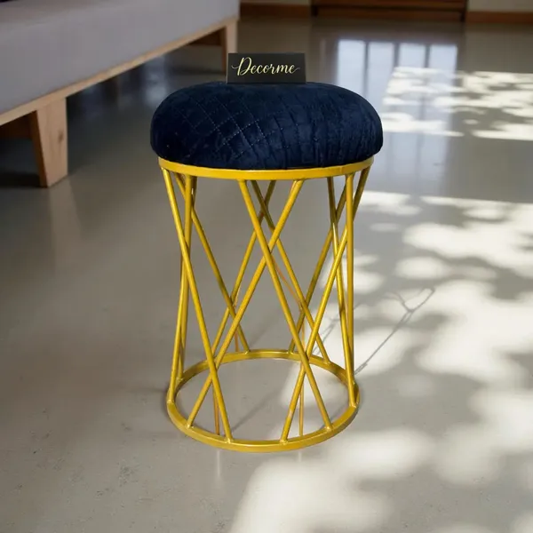 Midnight_Blue_Modern_Criss_Cross_Iron_Stool_Golden