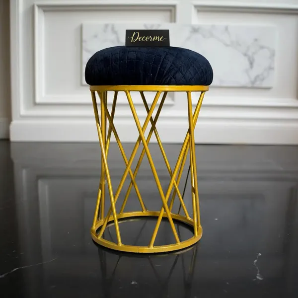 Midnight_Blue_Modern_Criss_Cross_Iron_Stool_Golden