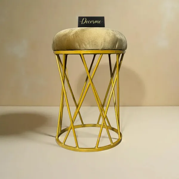 Mustard_Yellow_Modern_Criss_Cross_Iron_Stool_Golden