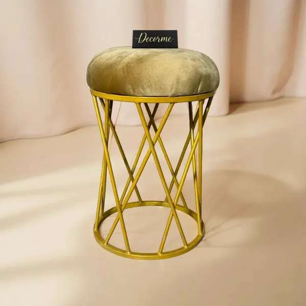 Mustard_Yellow_Modern_Criss_Cross_Iron_Stool_Golden