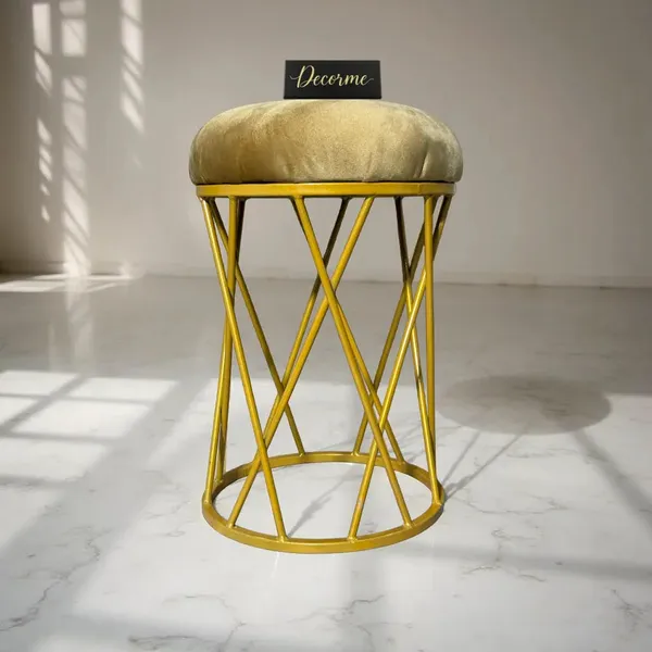 Mustard_Yellow_Modern_Criss_Cross_Iron_Stool_Golden