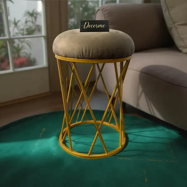 Stone_Brown_Modern_Criss_Cross_Iron_Stool_Golden