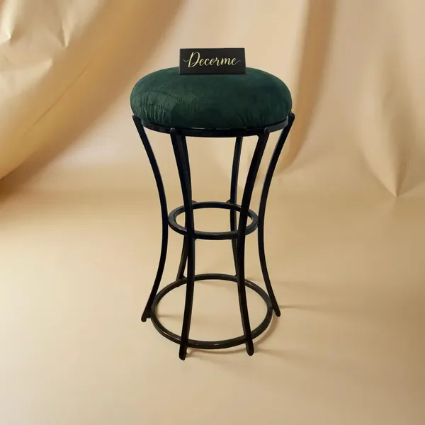 Classic_Forest_Green_Curved_Frame_Vanity_Stool