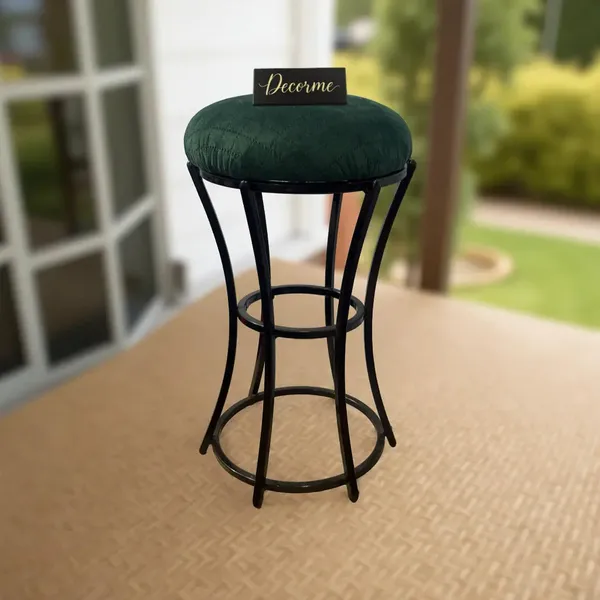 Classic_Forest_Green_Curved_Frame_Vanity_Stool