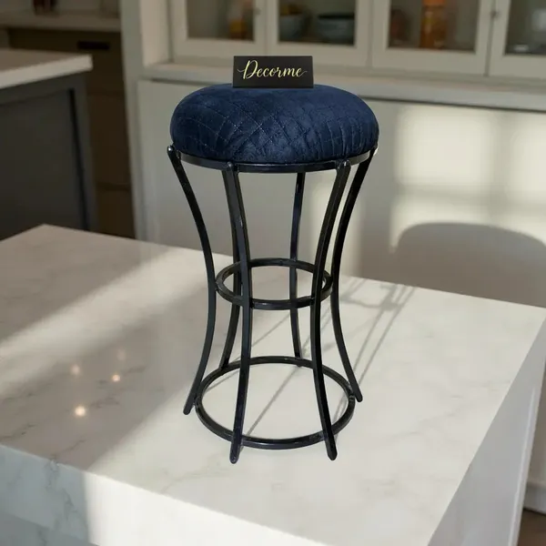 Classic_Midnight_Blue_Curved_Frame_Vanity_Stool