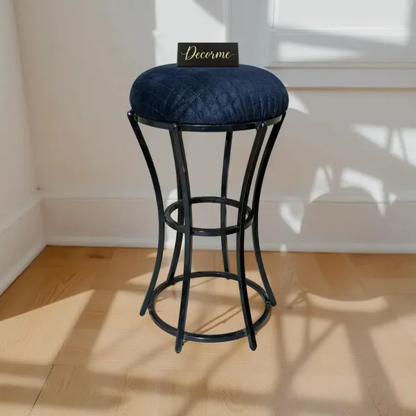 Classic_Midnight_Blue_Curved_Frame_Vanity_Stool