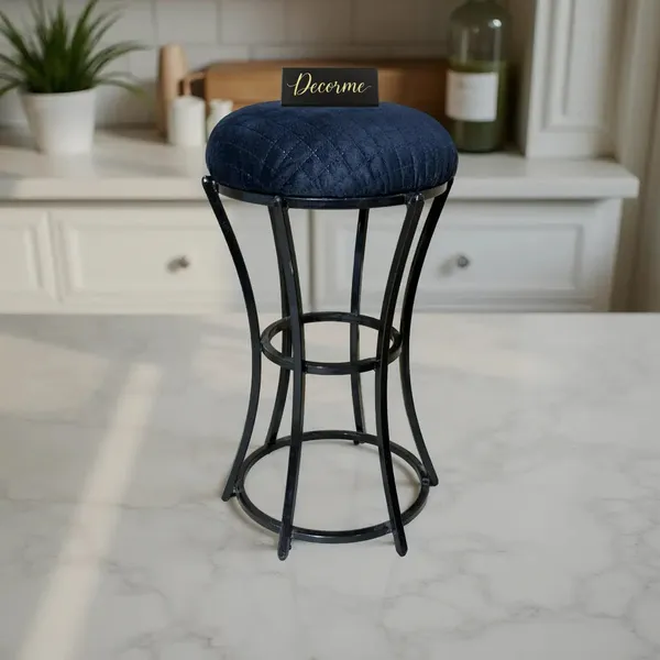 Classic_Midnight_Blue_Curved_Frame_Vanity_Stool