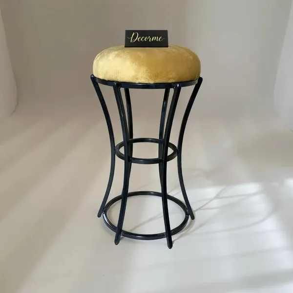 Classic_Mustard_Yellow_Curved_Frame_Vanity_Stool