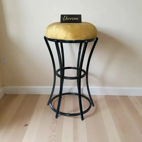 Classic_Mustard_Yellow_Curved_Frame_Vanity_Stool