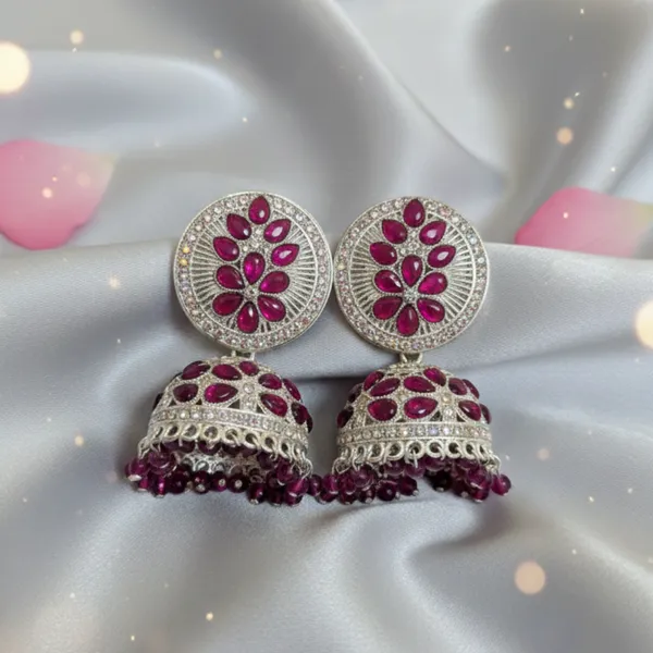 Ruby_Stone_Silver_Plated_Traditional_Jhumka_Earrings