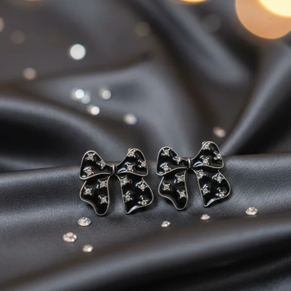 Black_Bow_Shaped_Crystal_Studded_Stud_Earrings