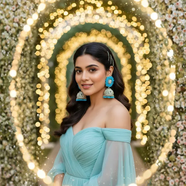 Sky_Blue_Beaded_Jhumka_Earrings_With_Silver_Detailing