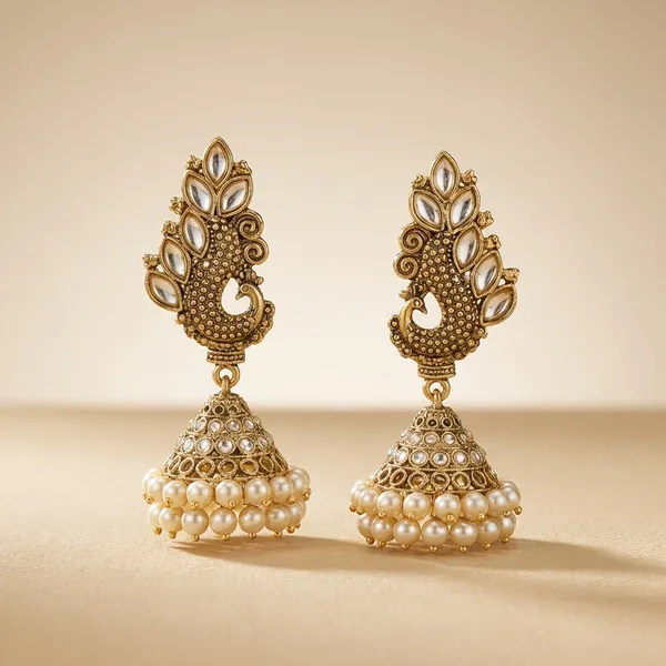 Traditional_Gold_Toned_Jhumka_Earrings_With_Pearl_Drops