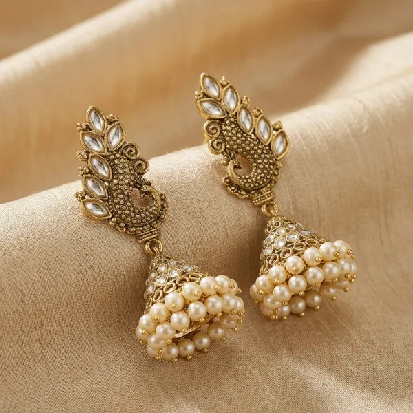 Traditional_Gold_Toned_Jhumka_Earrings_With_Pearl_Drops